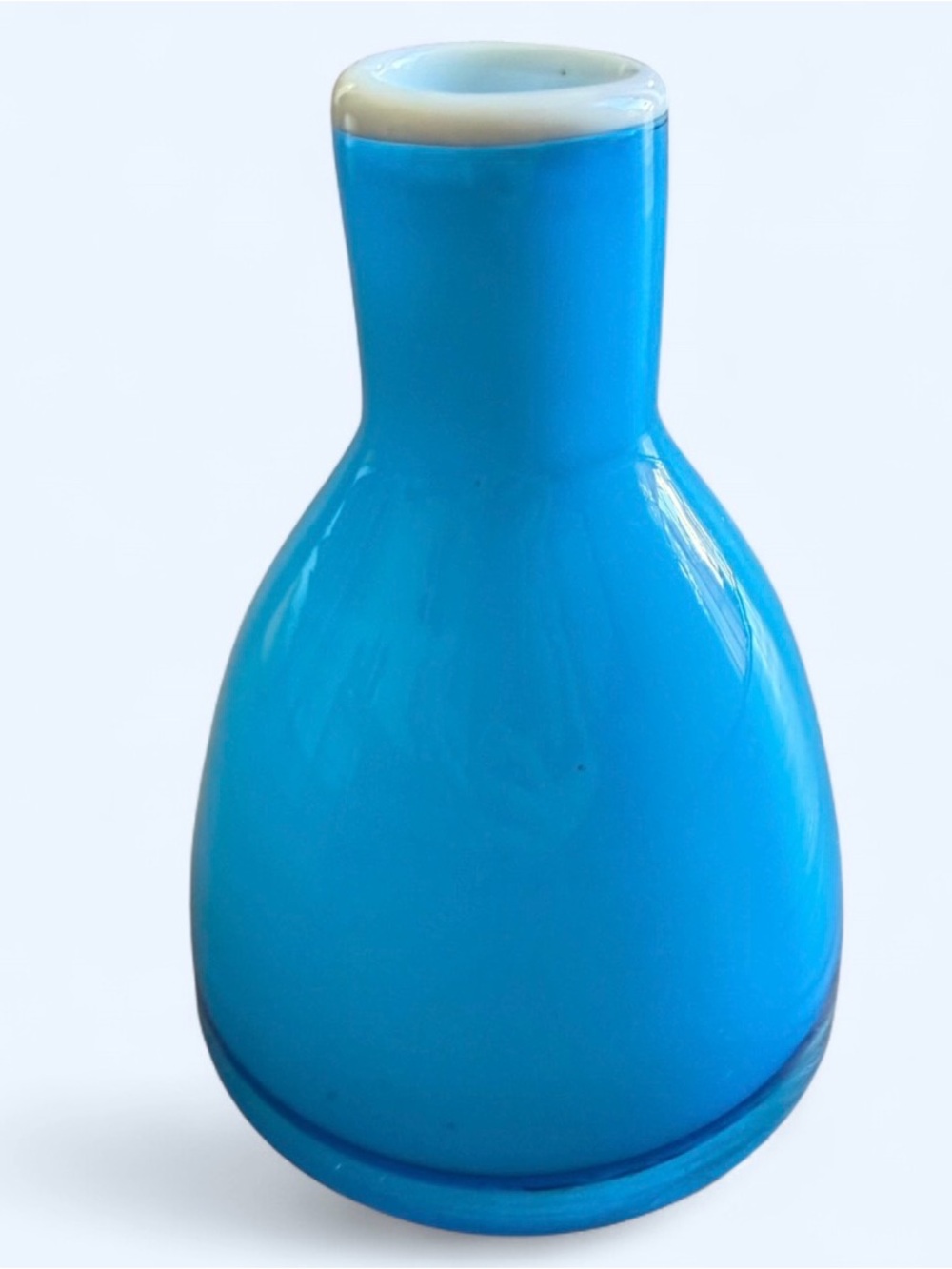 Vintage MCM Holmegaard Per Lutken Denmark Blue and White Glossy Vase